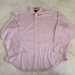 Alexander Julian Colours Long Sleeve Pink Button Down Shirt XL Pinpoint Oxford